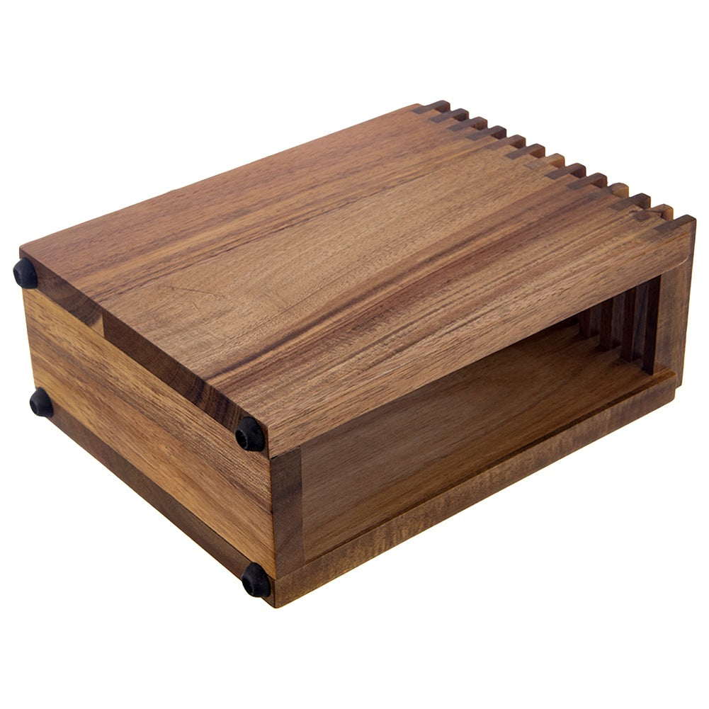 Wooden knife stand with compartments