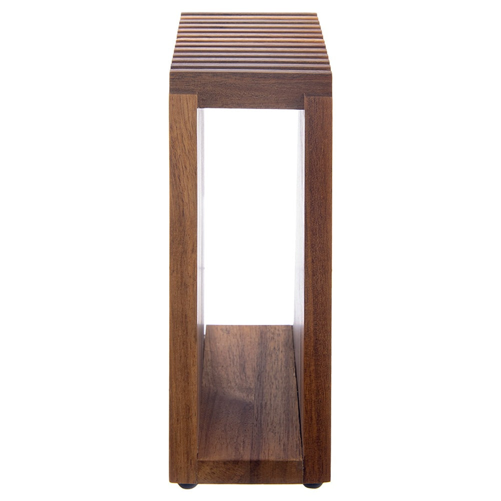 Wooden knife stand with compartments