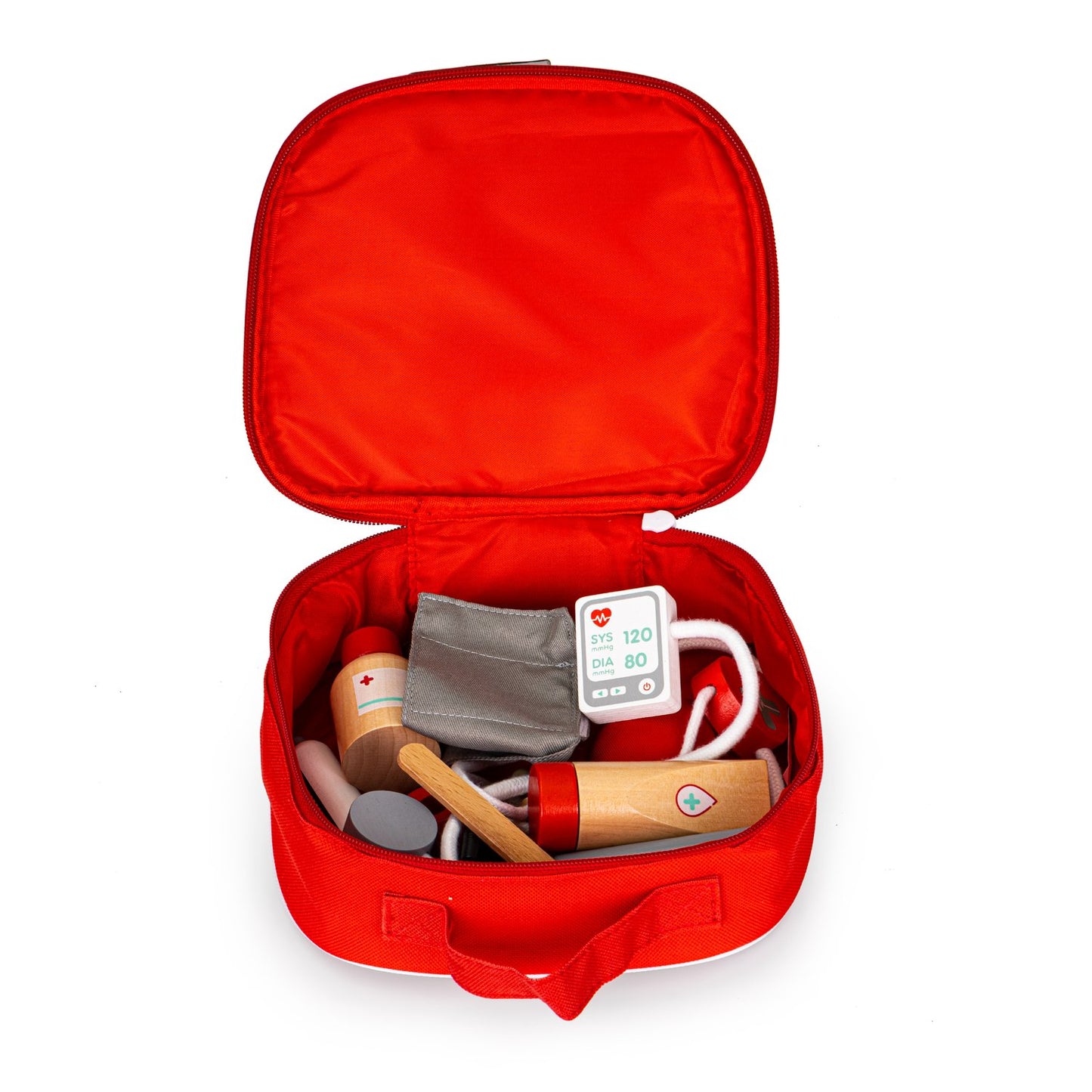 Wooden medical kit bag + 9 pcs. ECOTOYS