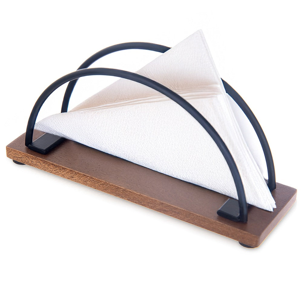 Wooden metal napkin holder black RADKA 16x5x8 cm