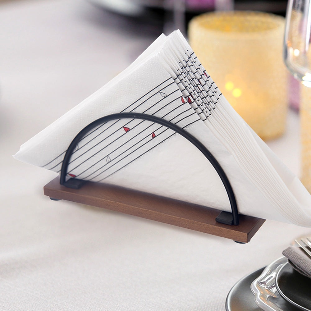 Wooden metal napkin holder black RADKA 16x5x8 cm