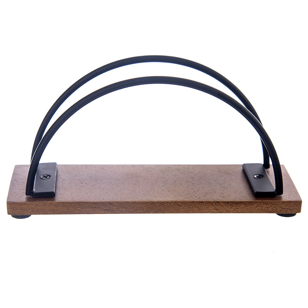 Wooden metal napkin holder black RADKA 16x5x8 cm
