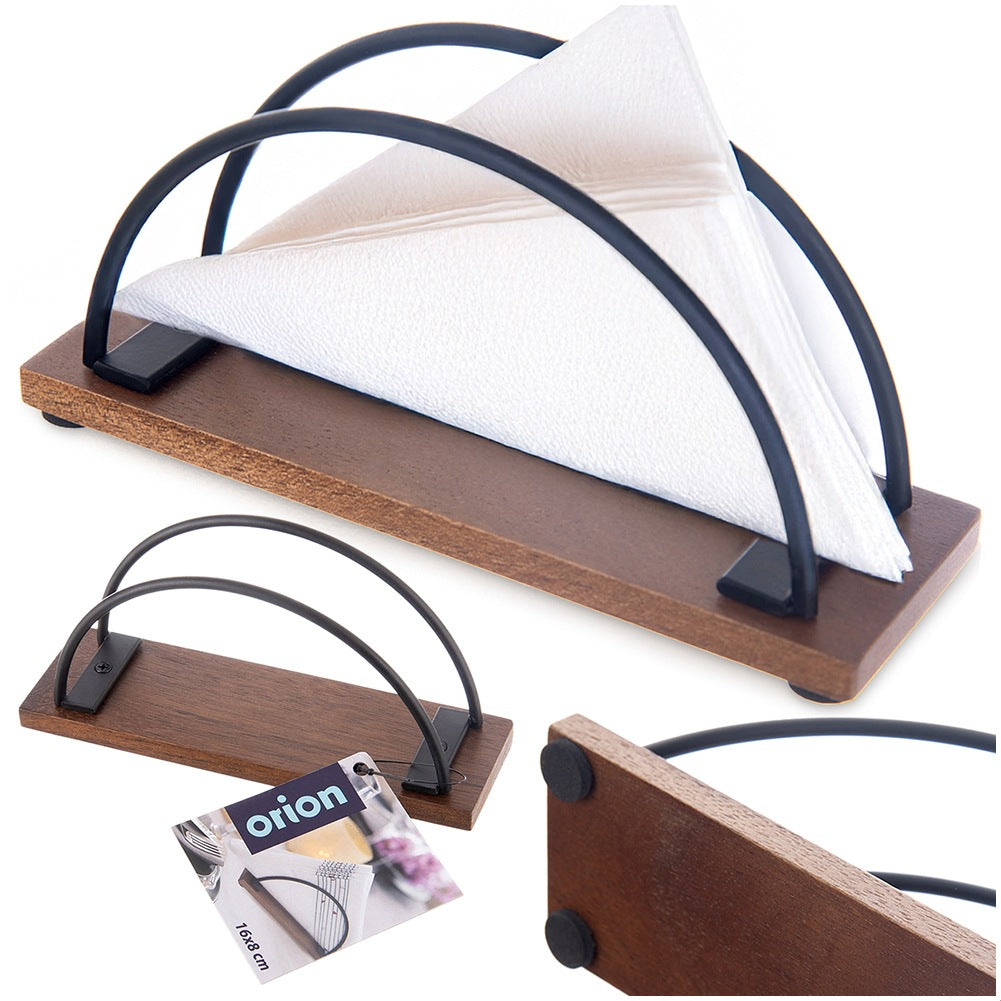 Wooden metal napkin holder black RADKA 16x5x8 cm