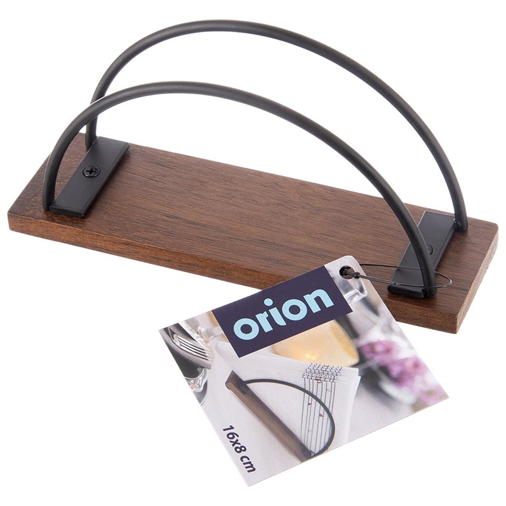 Wooden metal napkin holder black RADKA 16x5x8 cm