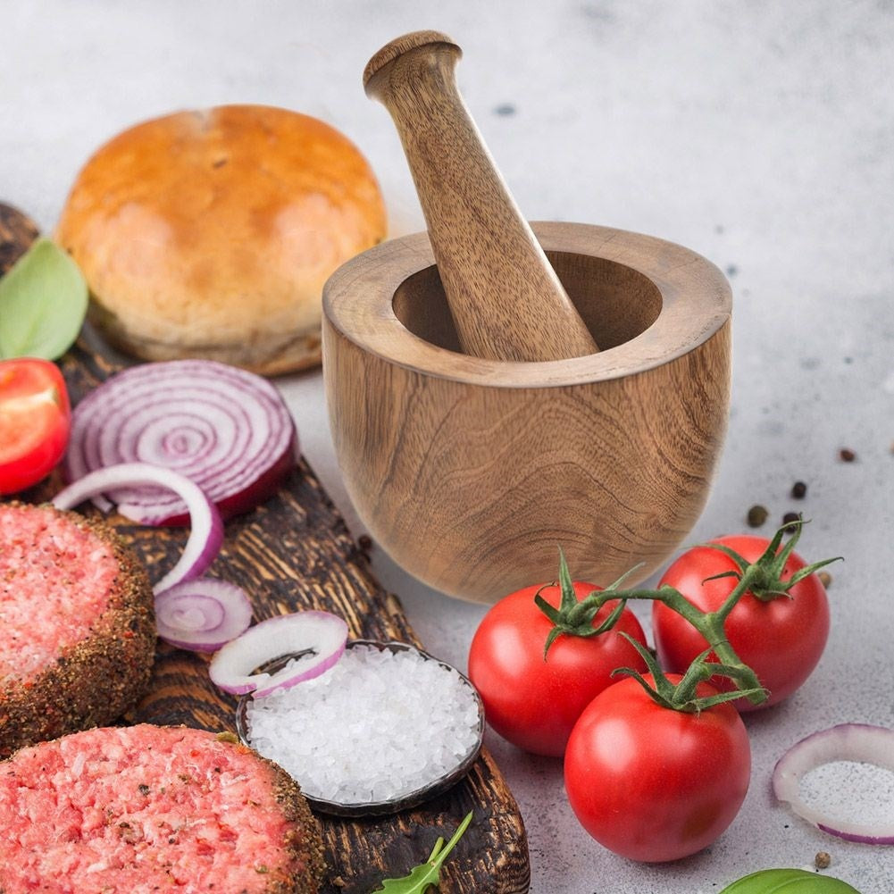 Wooden mortar for spices, herbs and nuts - durable quality