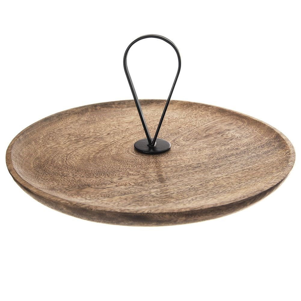 Wooden patera for cakes, tarts, fruit and snacks in mango wood