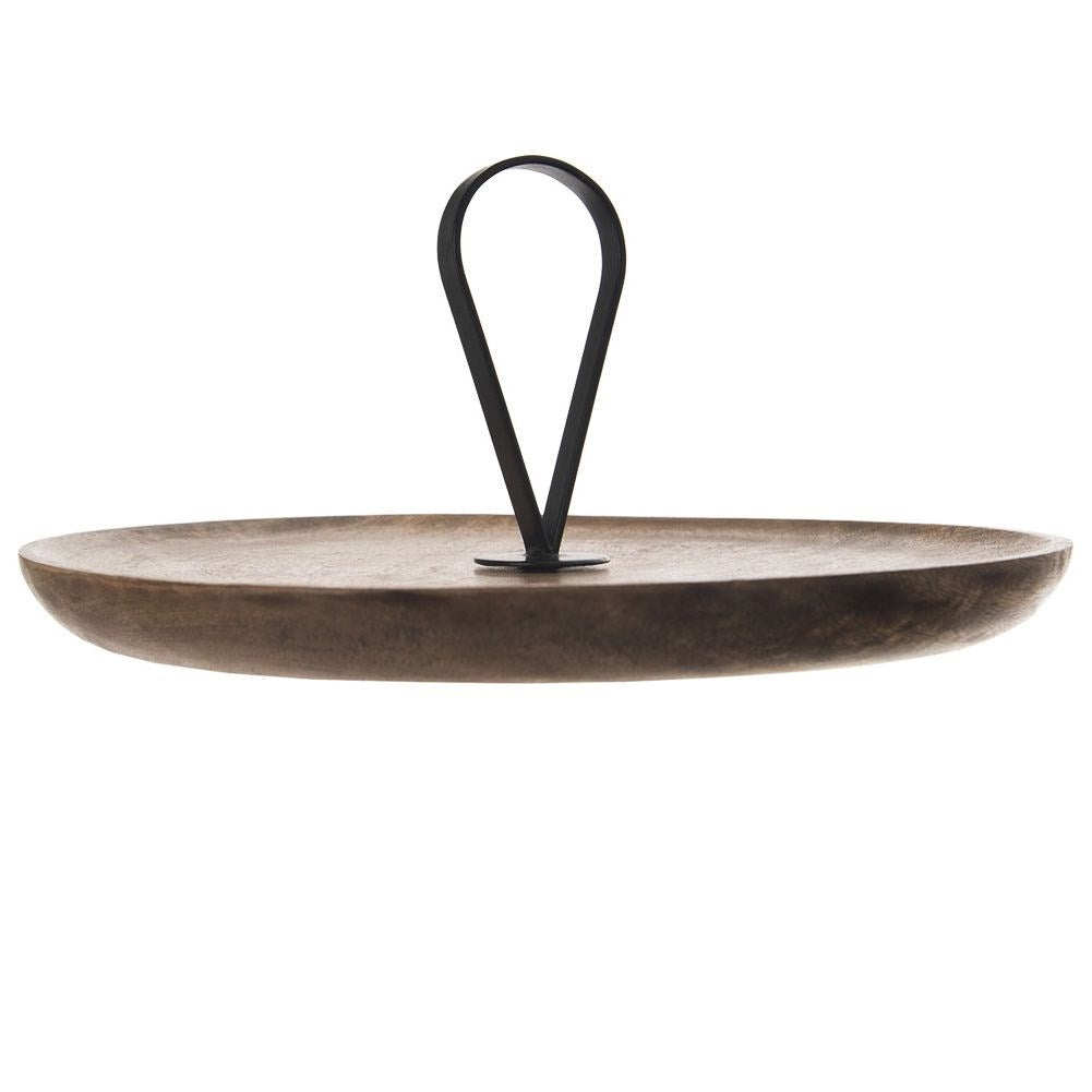 Wooden patera for cakes, tarts, fruit and snacks in mango wood