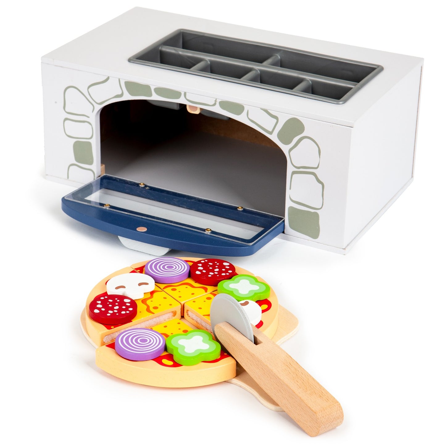 Wooden pizza oven + kitchen accessories Ecotoy