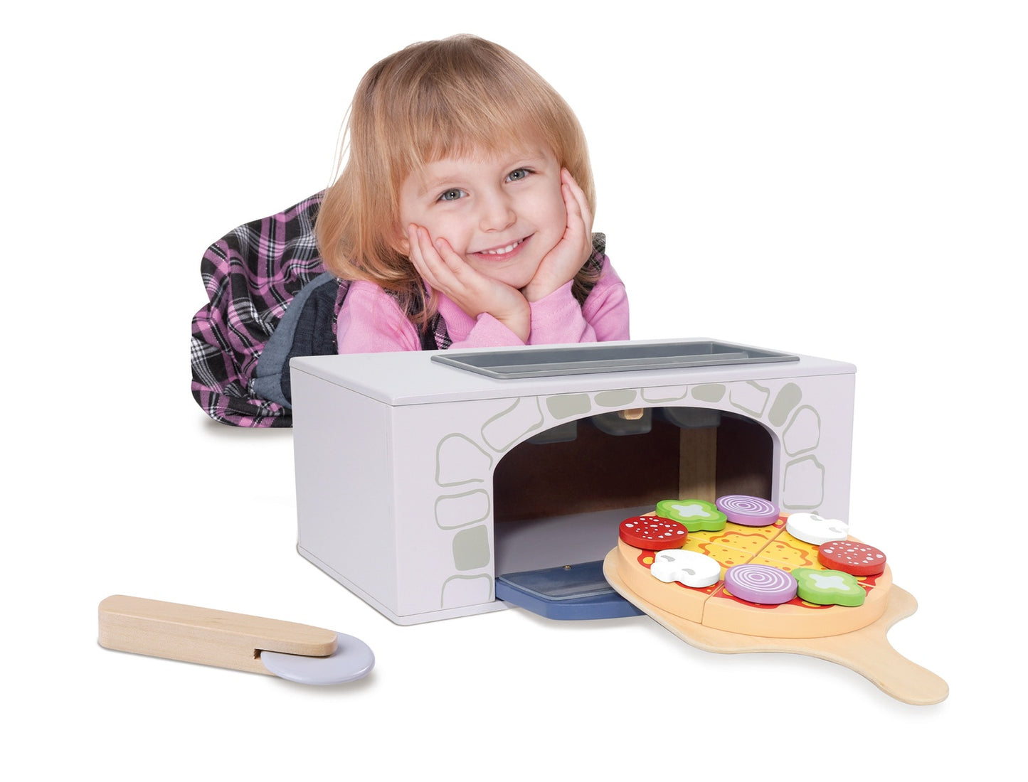 Wooden pizza oven + kitchen accessories Ecotoy