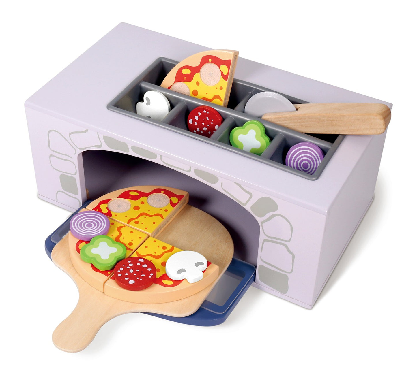Wooden pizza oven + kitchen accessories Ecotoy