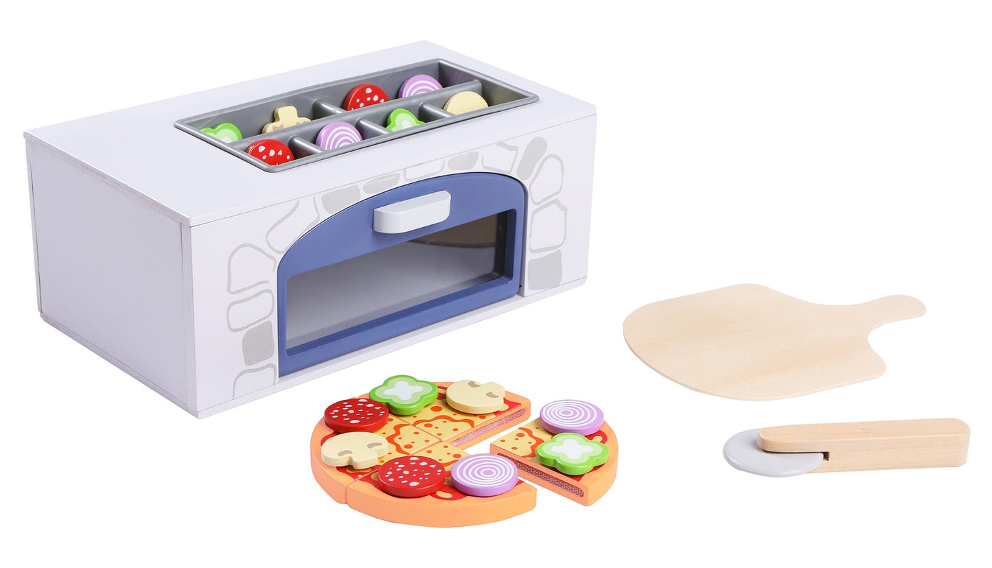 Wooden pizza oven + kitchen accessories Ecotoy