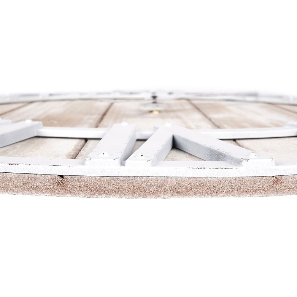 Wooden plank designed wall clock in MDF, 60 cm diameter