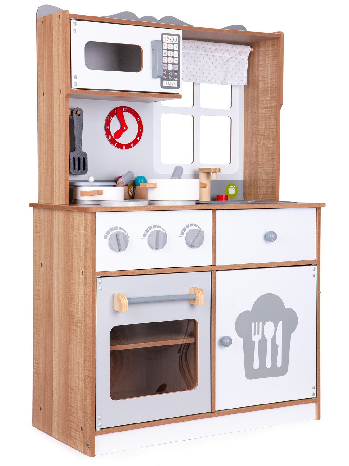 Wooden play kitchen for kids with additional accessories, ECOTOYS