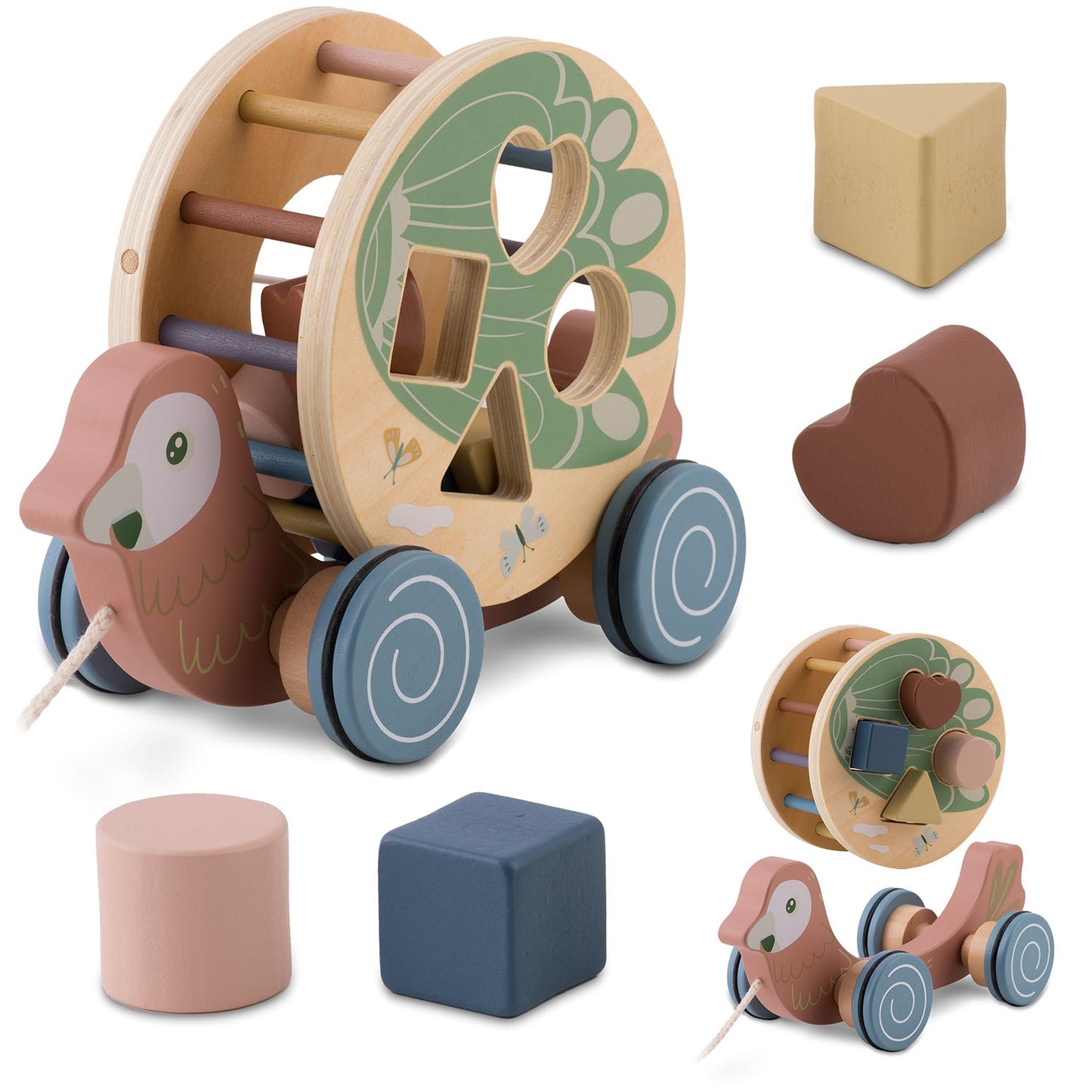 Wooden pulling toy Parrot NK-854 Nukido