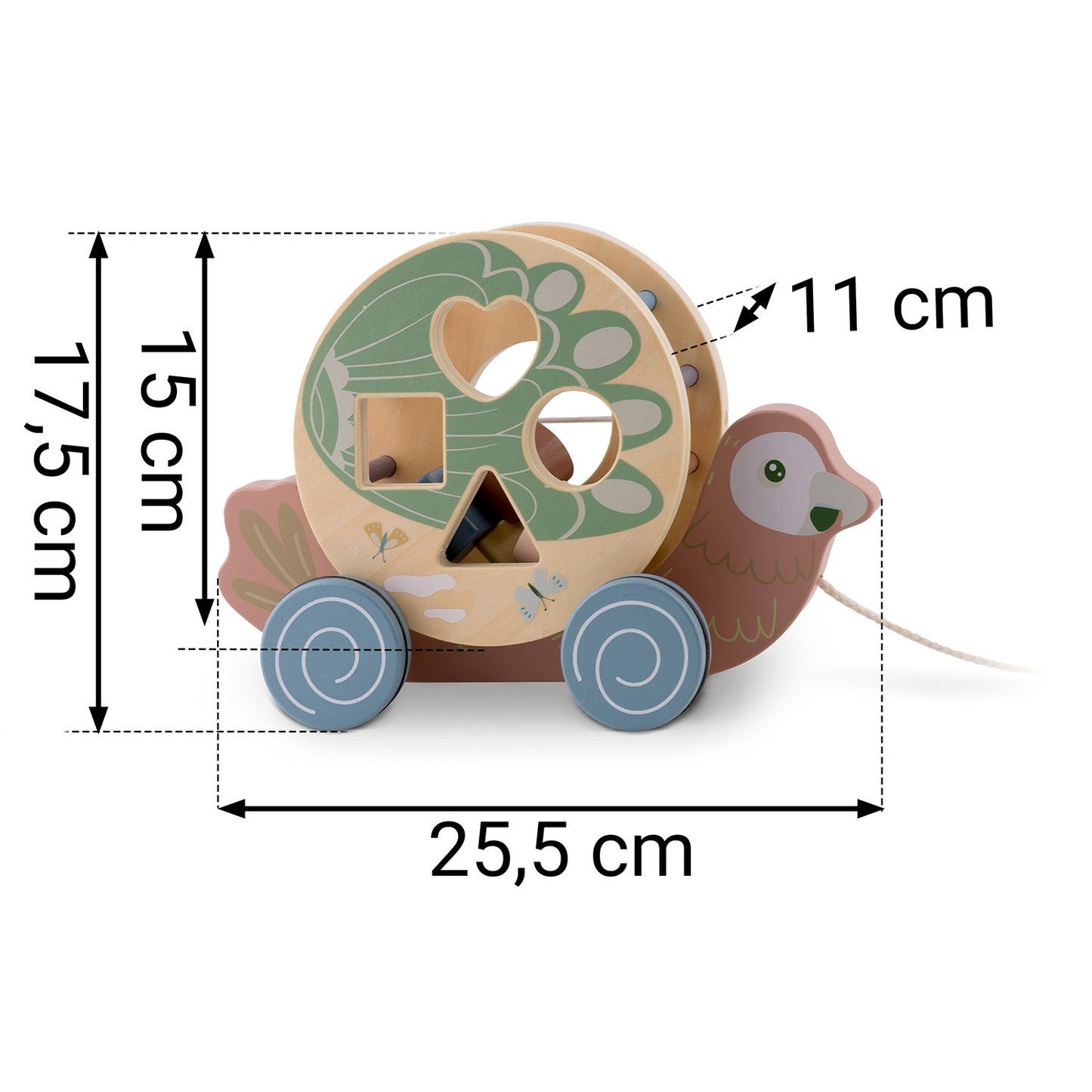 Wooden pulling toy Parrot NK-854 Nukido