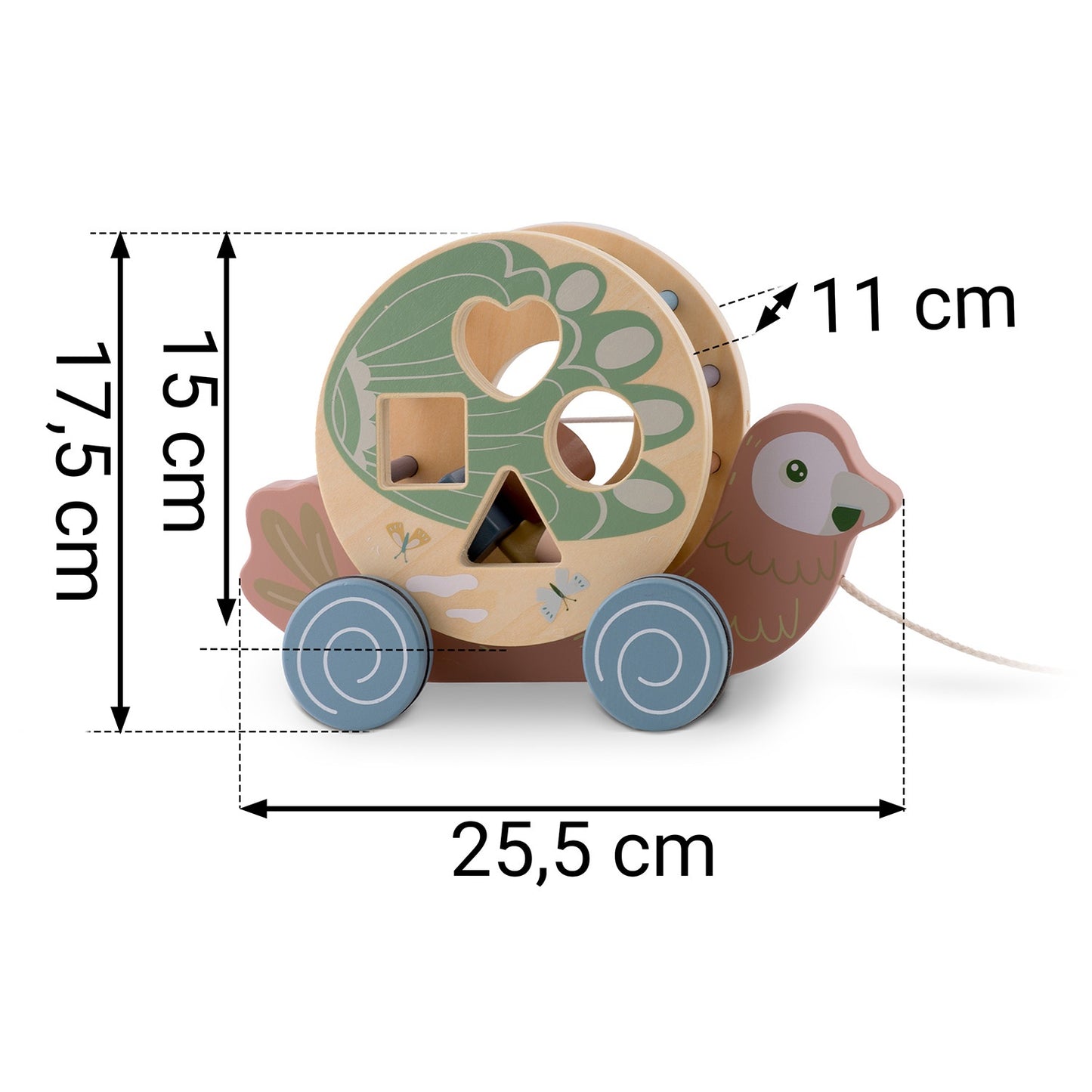 Wooden pulling toy Parrot NK-854 Nukido