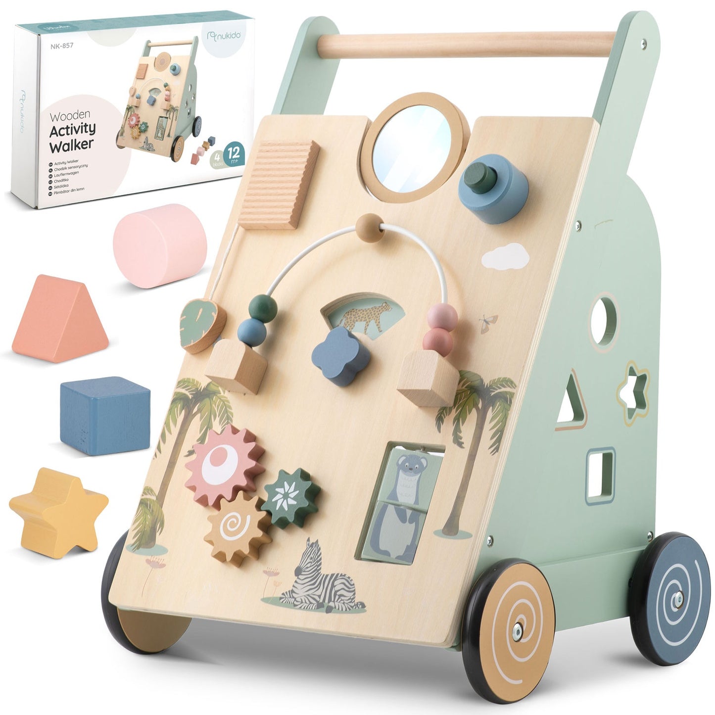 Wooden push walker NK-857 Nukido