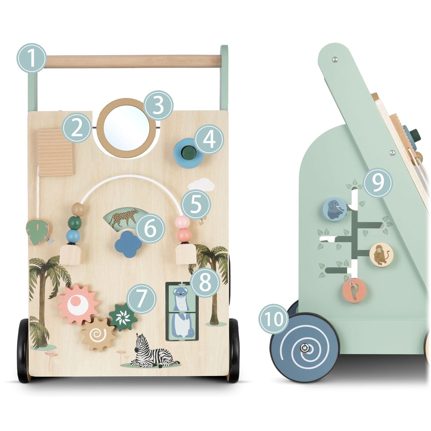 Wooden push walker NK-857 Nukido