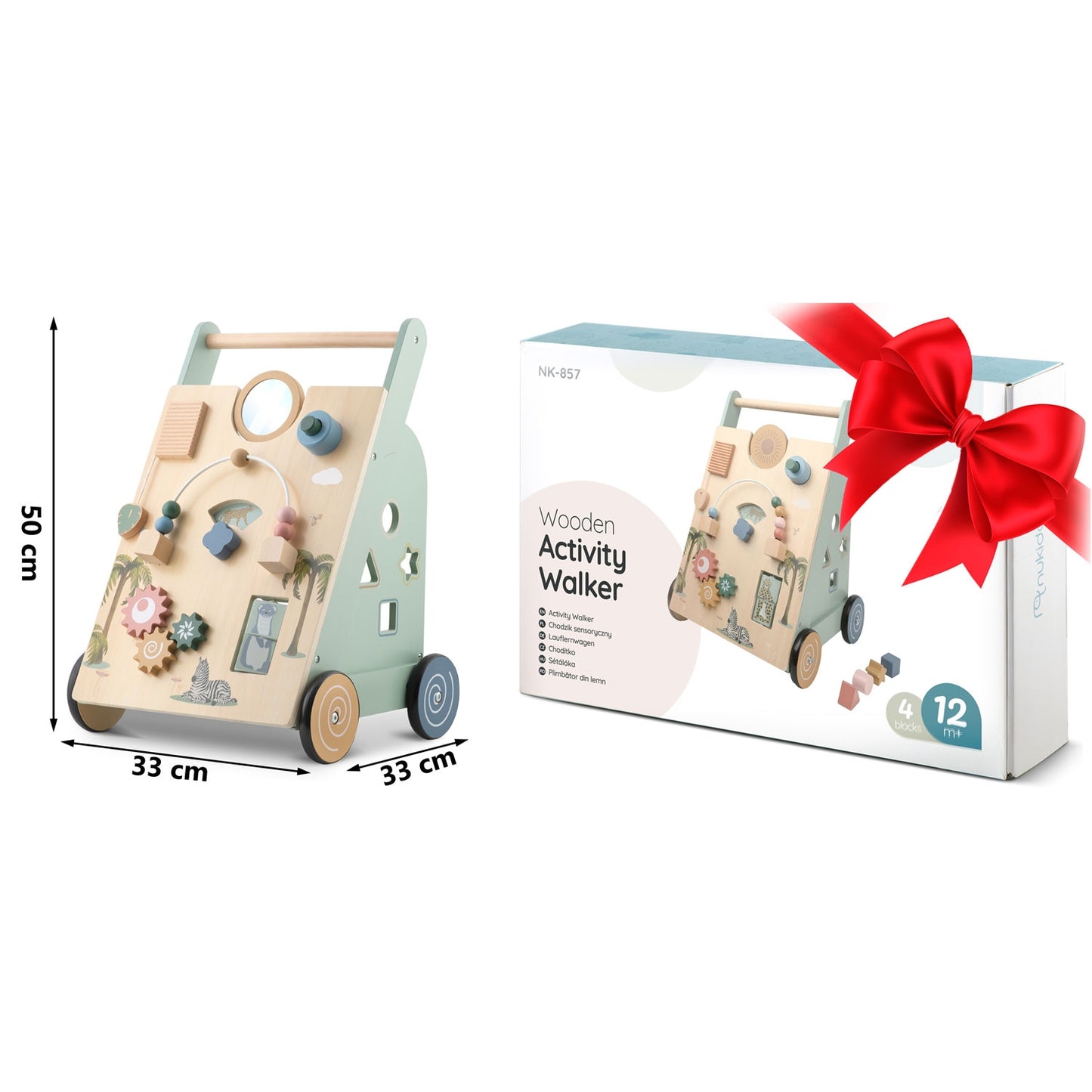 Wooden push walker NK-857 Nukido