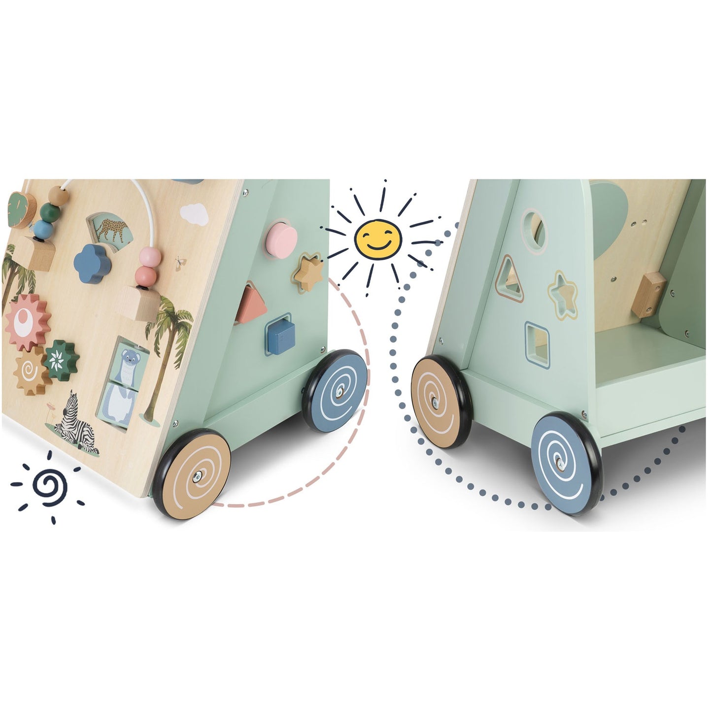 Wooden push walker NK-857 Nukido