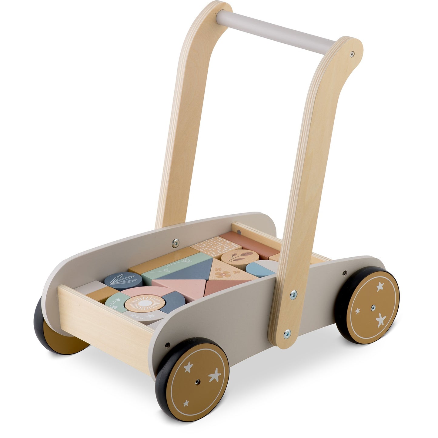 Wooden push walker with NK-856 Nukido blocks