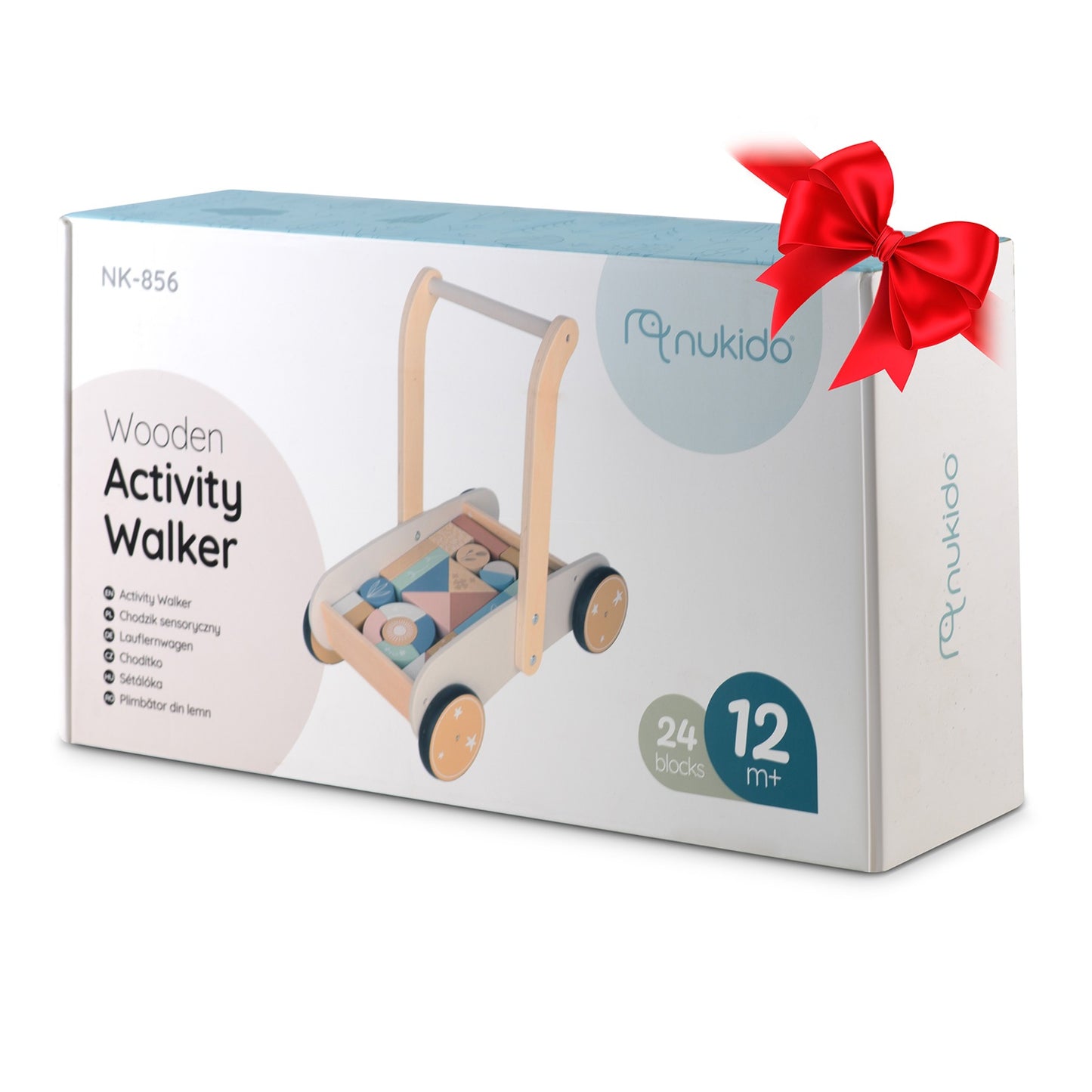 Wooden push walker with NK-856 Nukido blocks