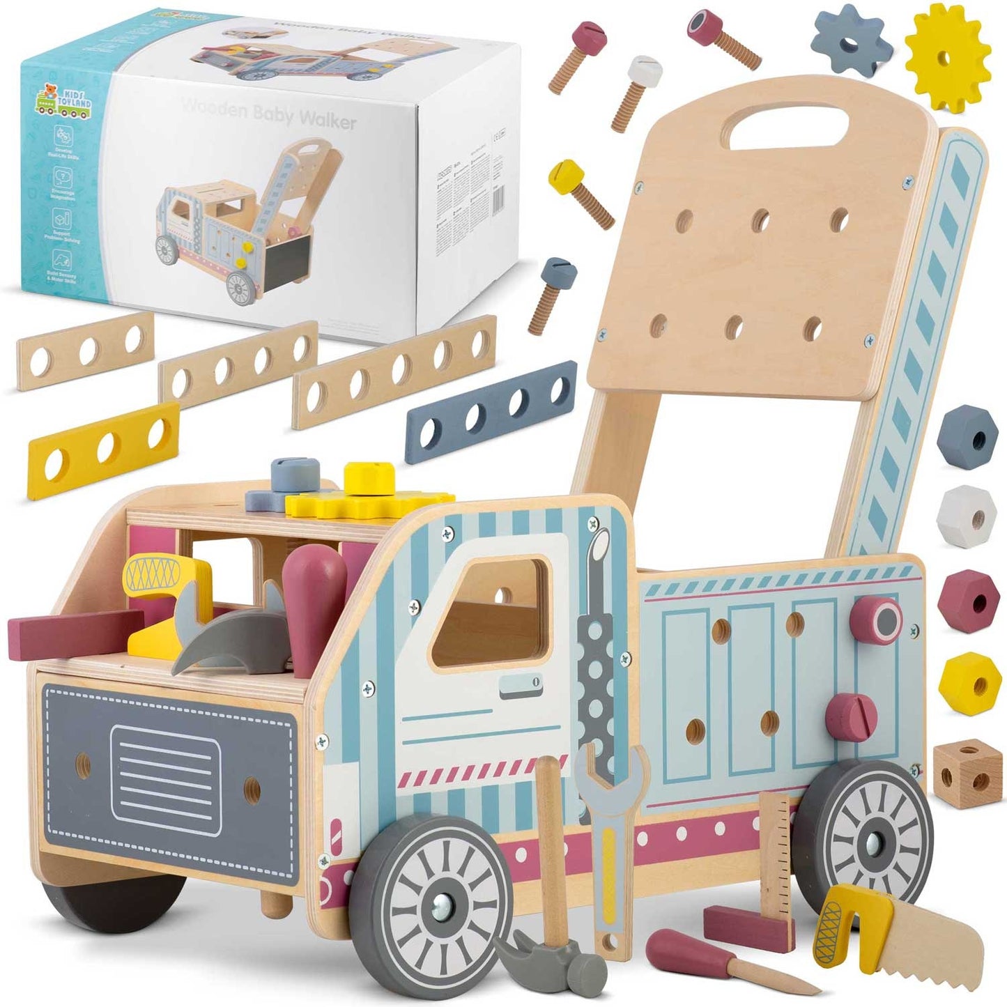 Wooden push walker with tools RK-874 Ricokids