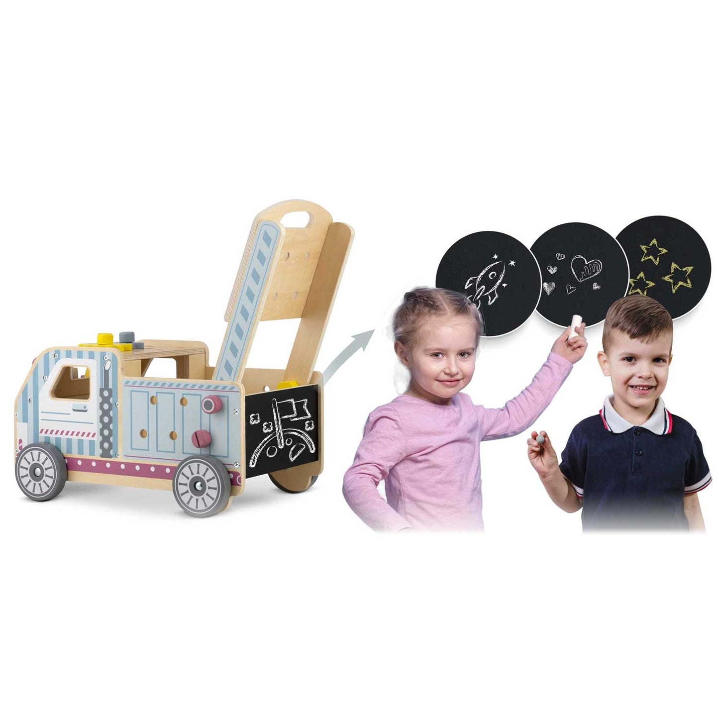Wooden push walker with tools RK-874 Ricokids