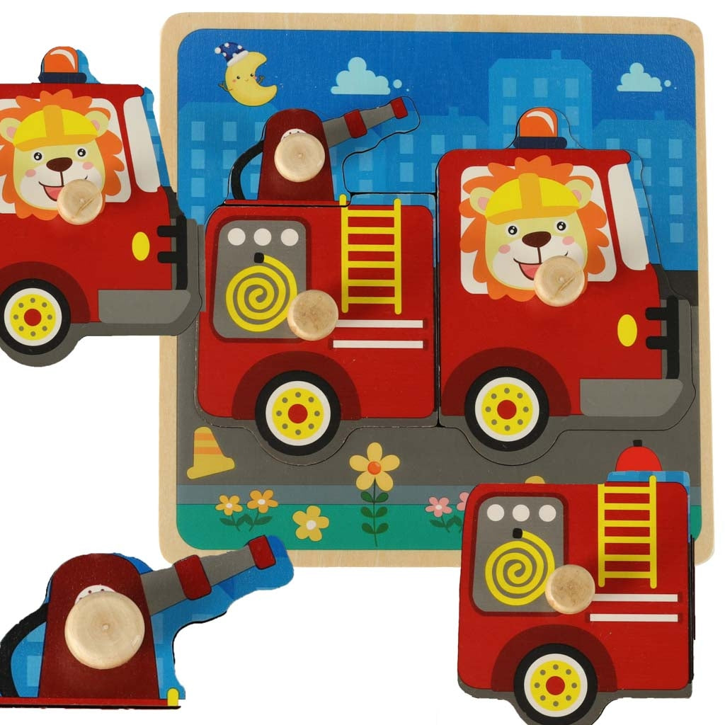 Wooden puzzle fire brigade