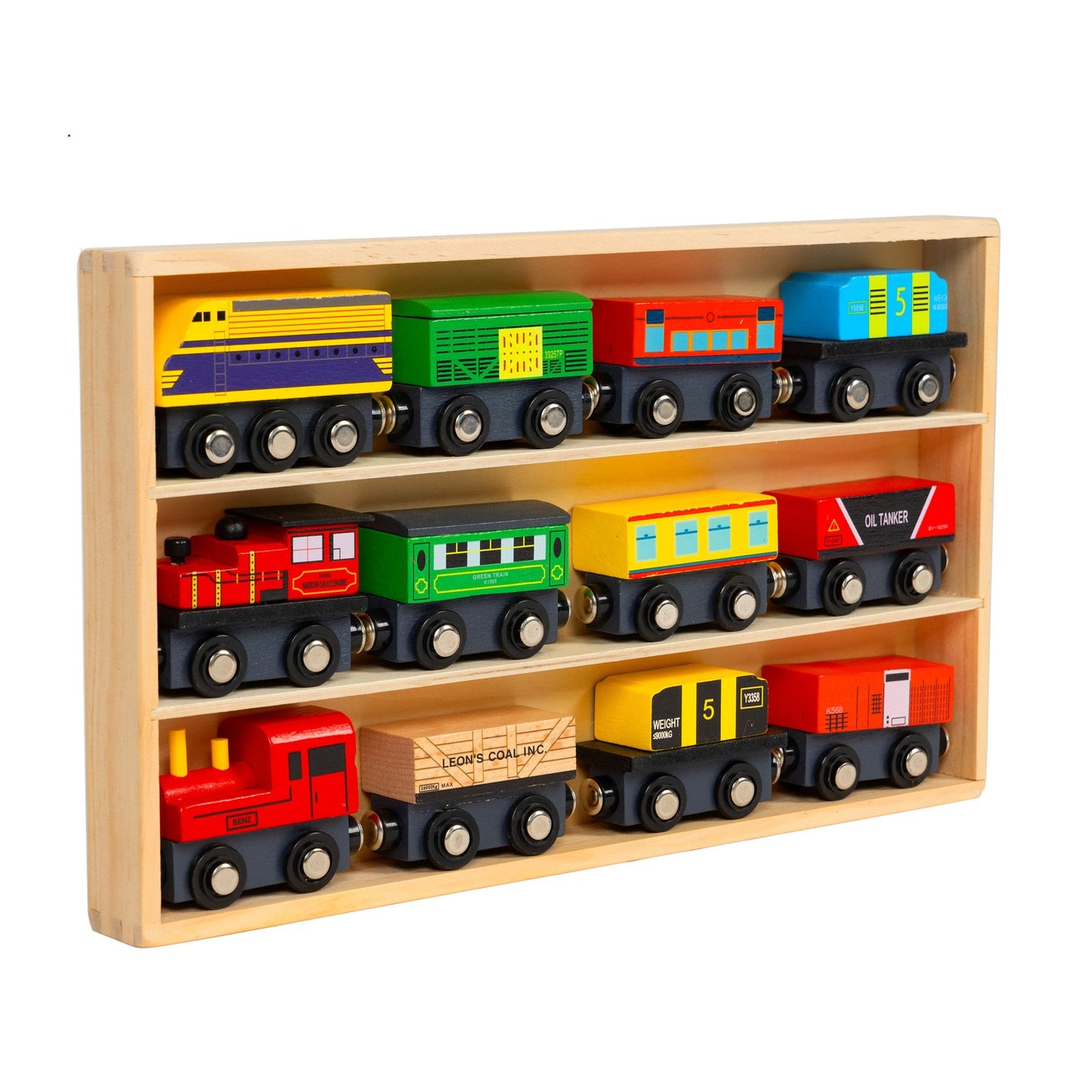 Wooden railway train, 13 elements