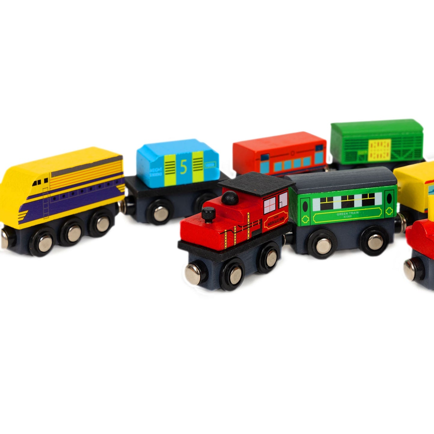 Wooden railway train, 13 elements