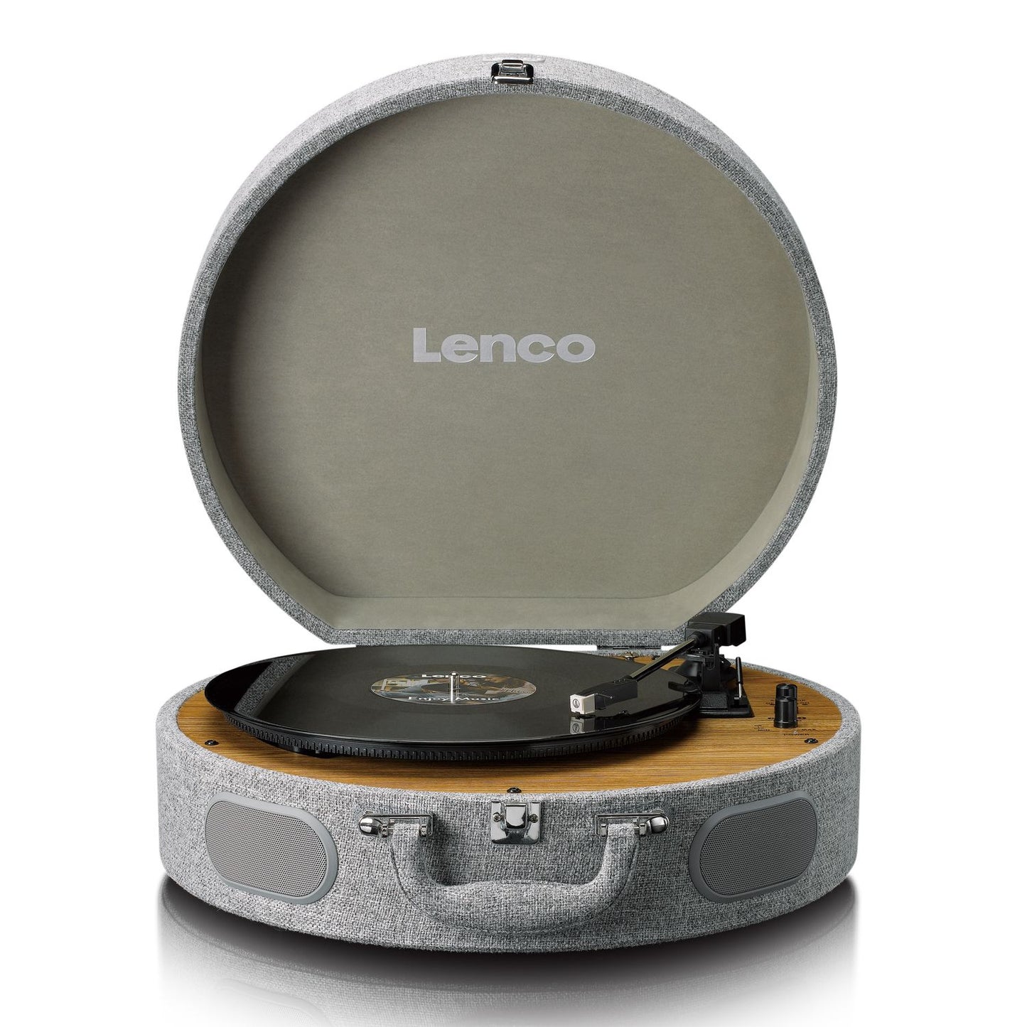 Wooden retro record player with built-in speakers, Bluetooth® and AT3600L cartridge Grey
