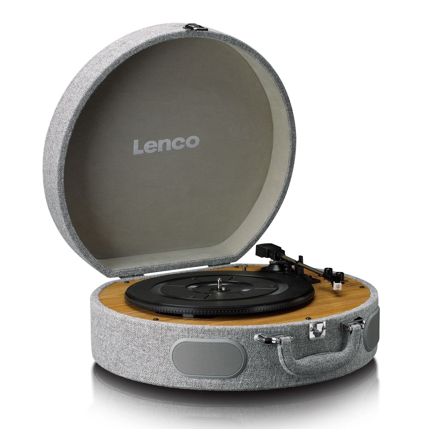 Wooden retro record player with built-in speakers, Bluetooth® and AT3600L cartridge Grey