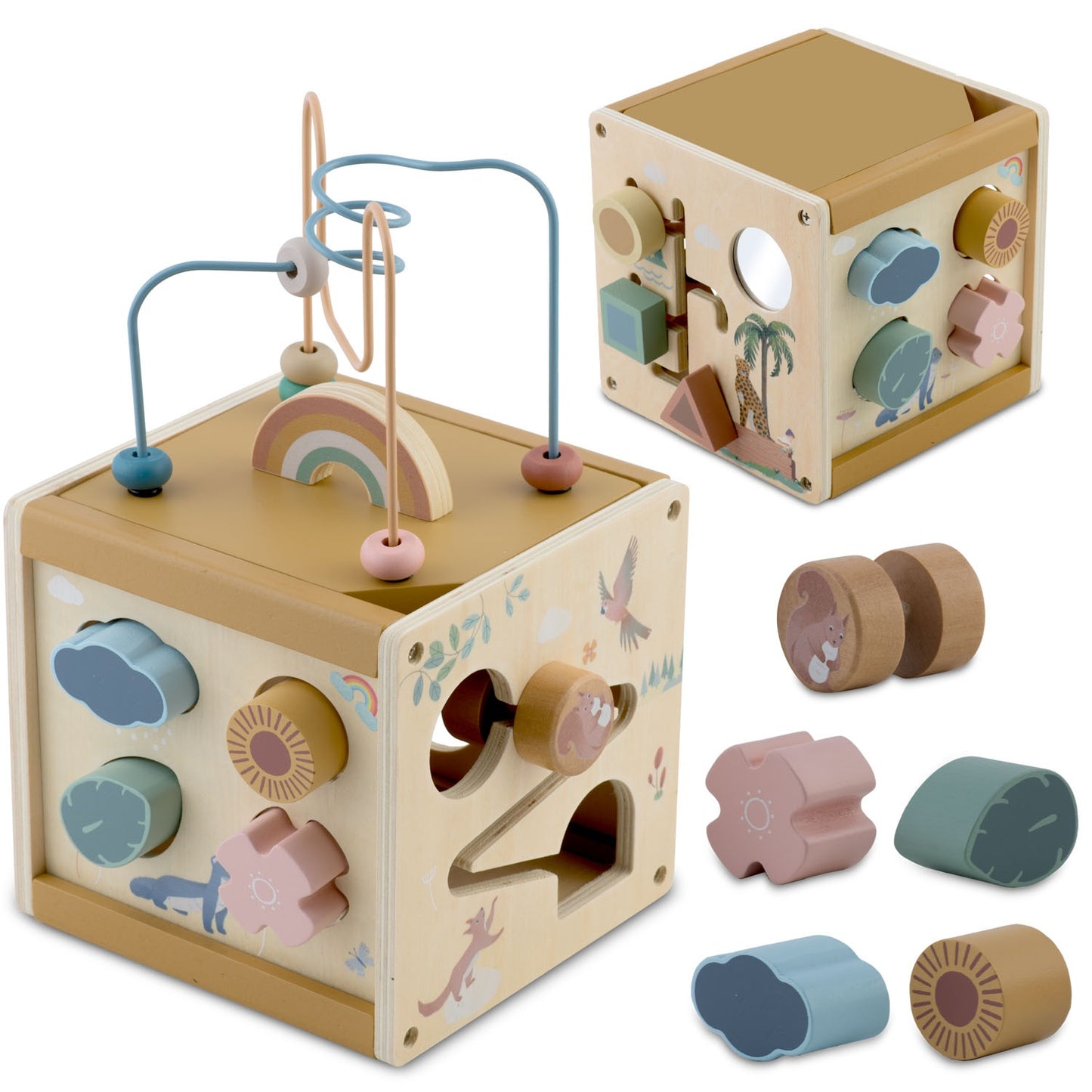 Wooden sensory cube toy NK-861 Nukido