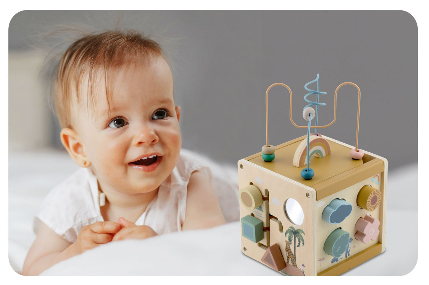 Wooden sensory cube toy NK-861 Nukido