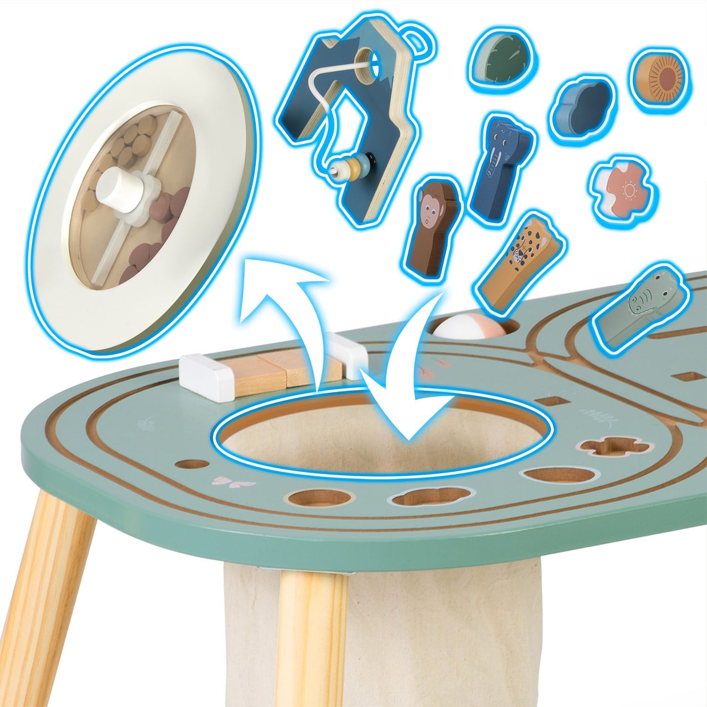 Wooden sensory table NK-865 Nukido