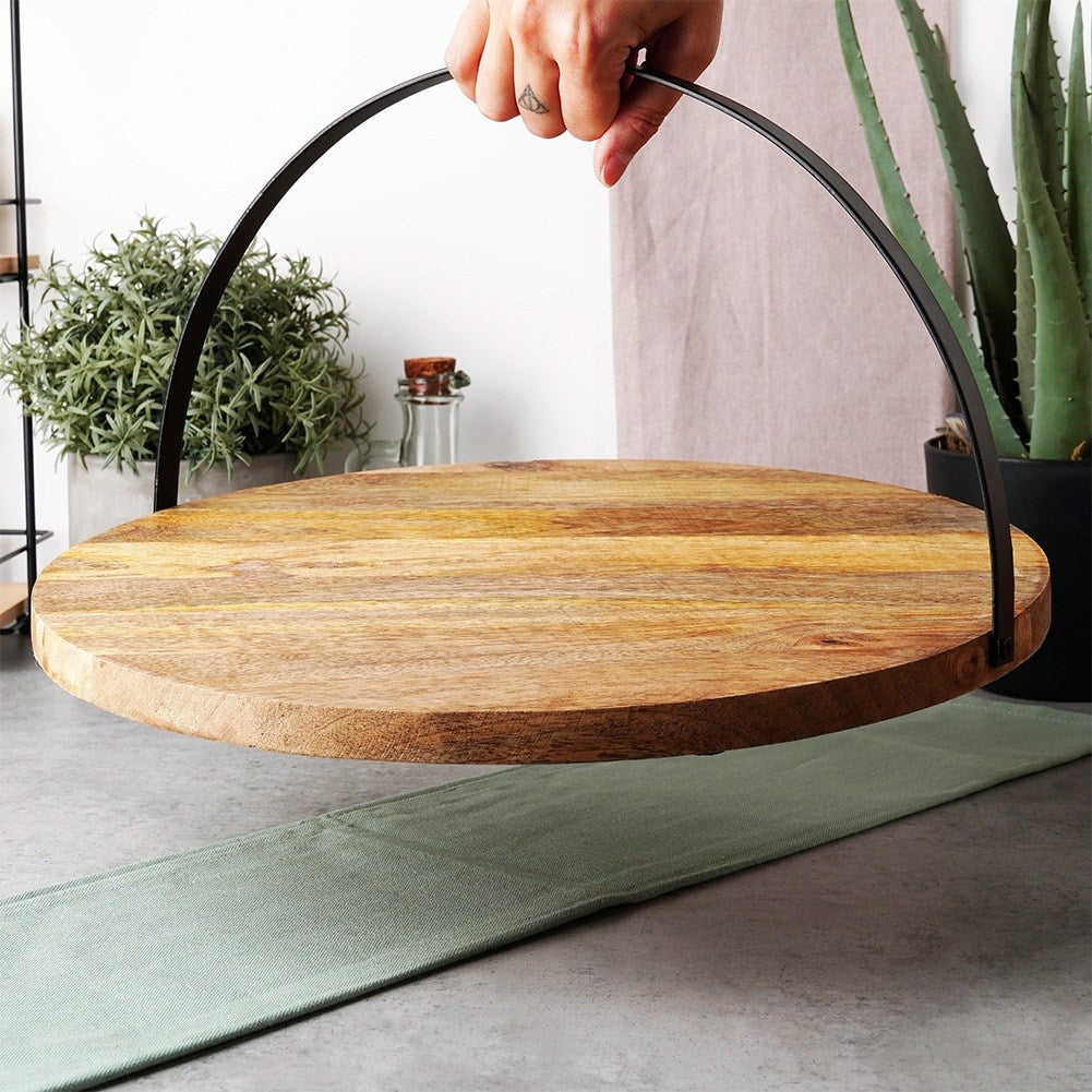 Wooden serving board tray 38.5 cm