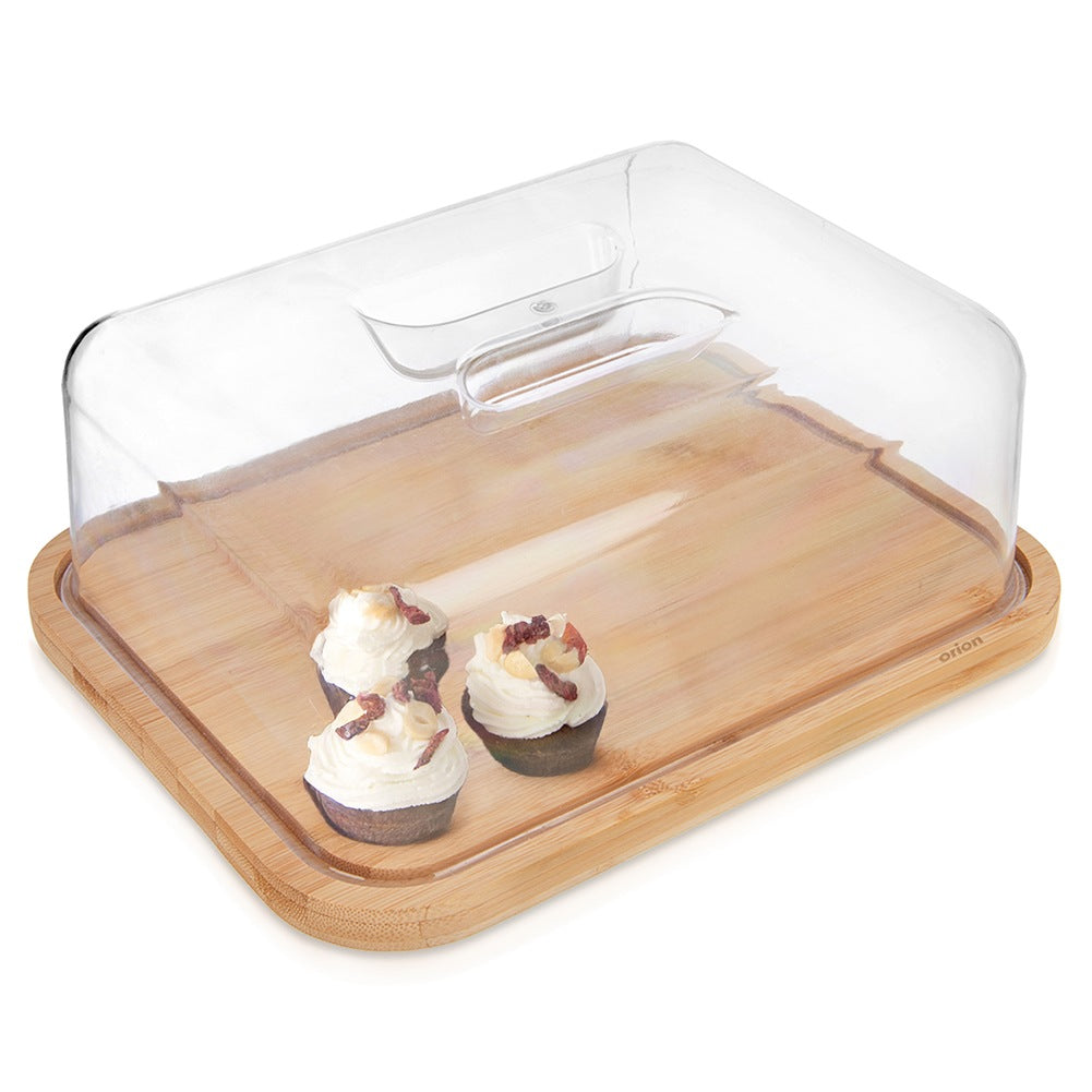 Wooden serving board with lid 28x22x11 cm