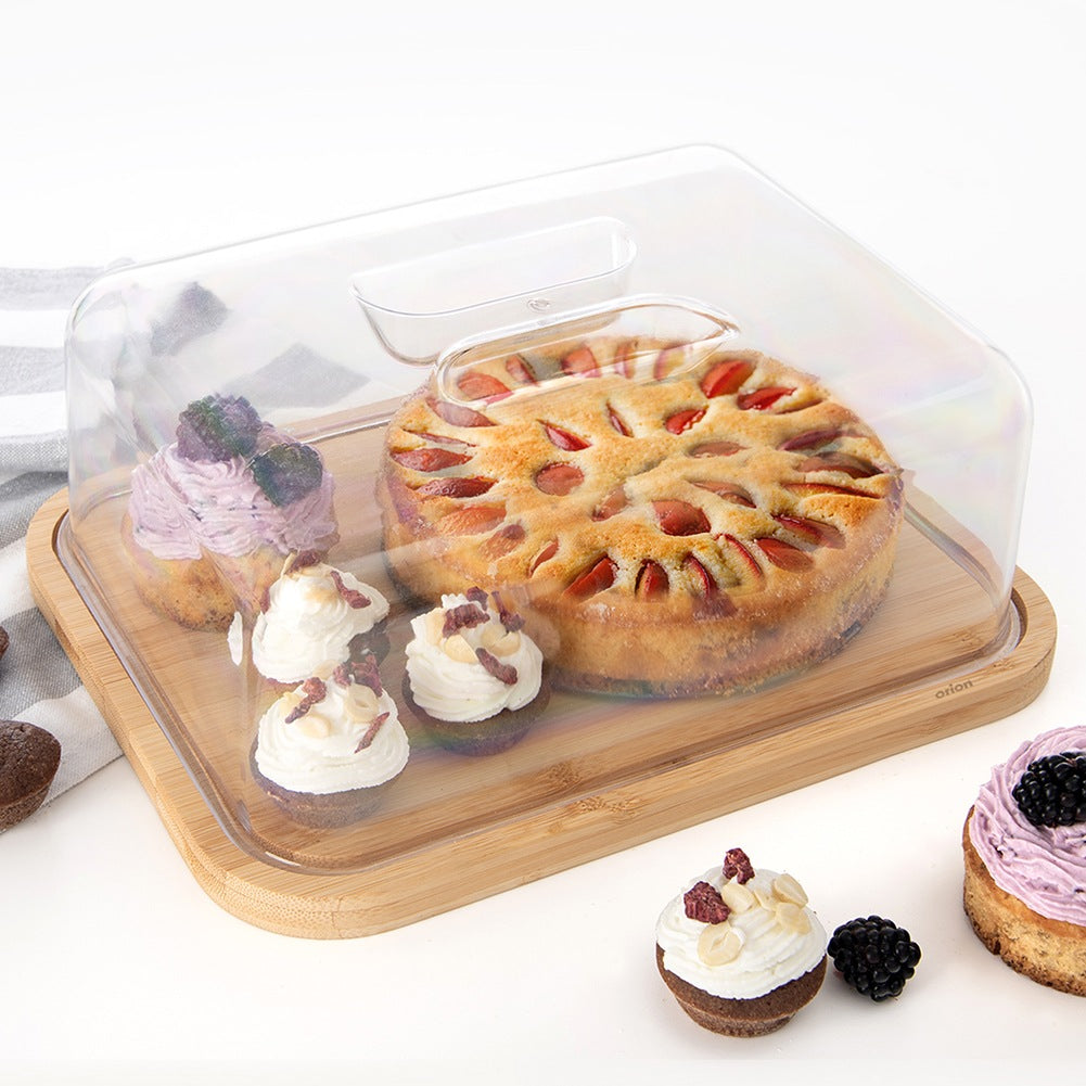 Wooden serving board with lid 28x22x11 cm