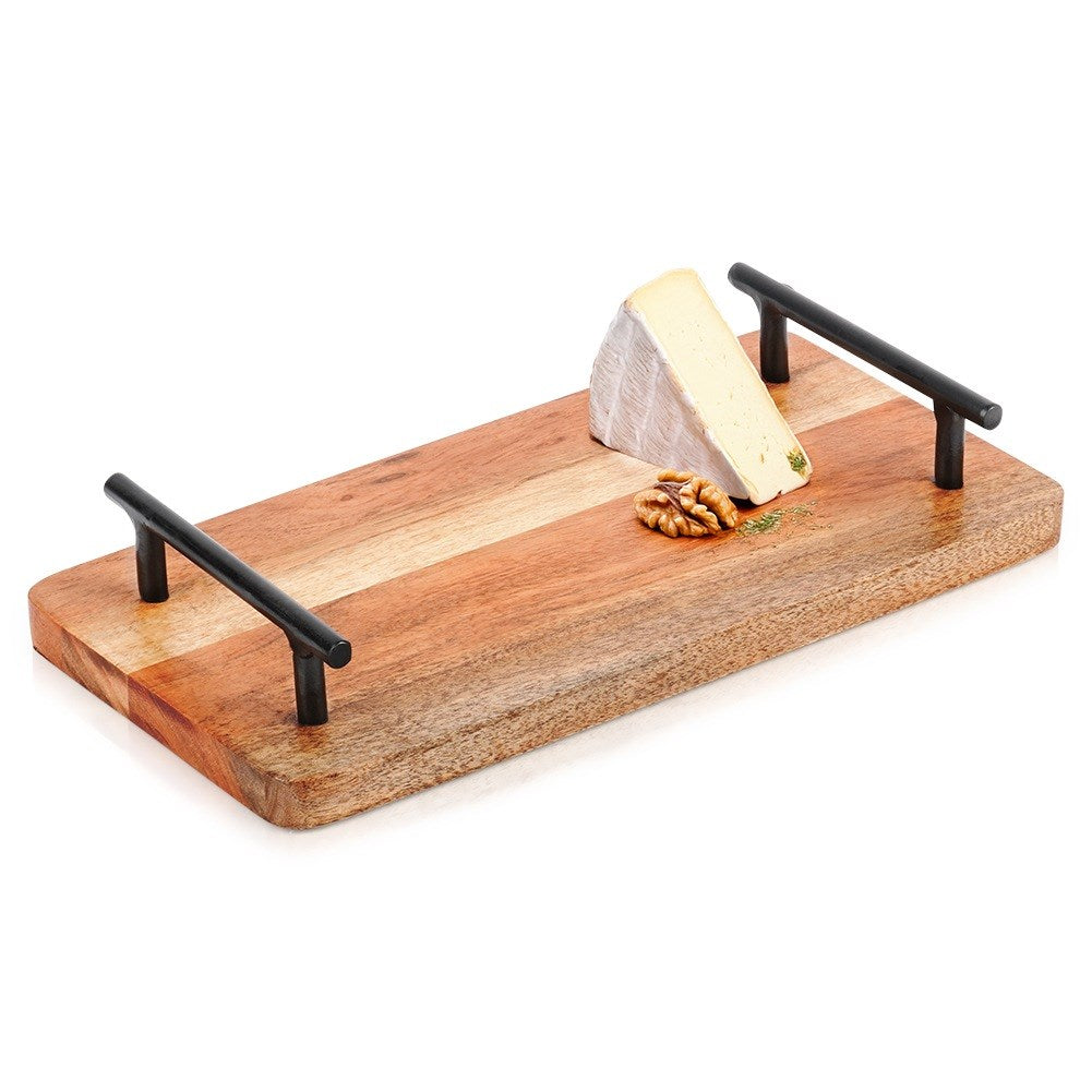Wooden serving tray with handles 30x15.5 cm