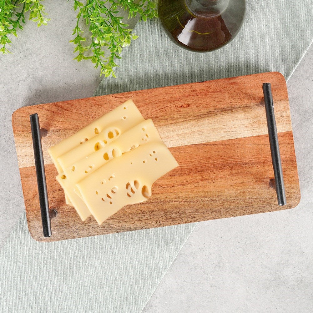 Wooden serving tray with handles 30x15.5 cm