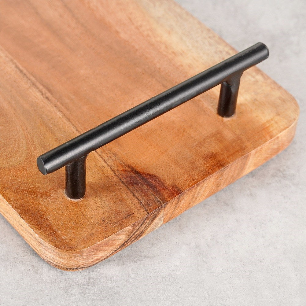 Wooden serving tray with handles 30x15.5 cm