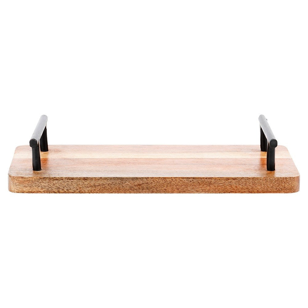 Wooden serving tray with handles 30x15.5 cm