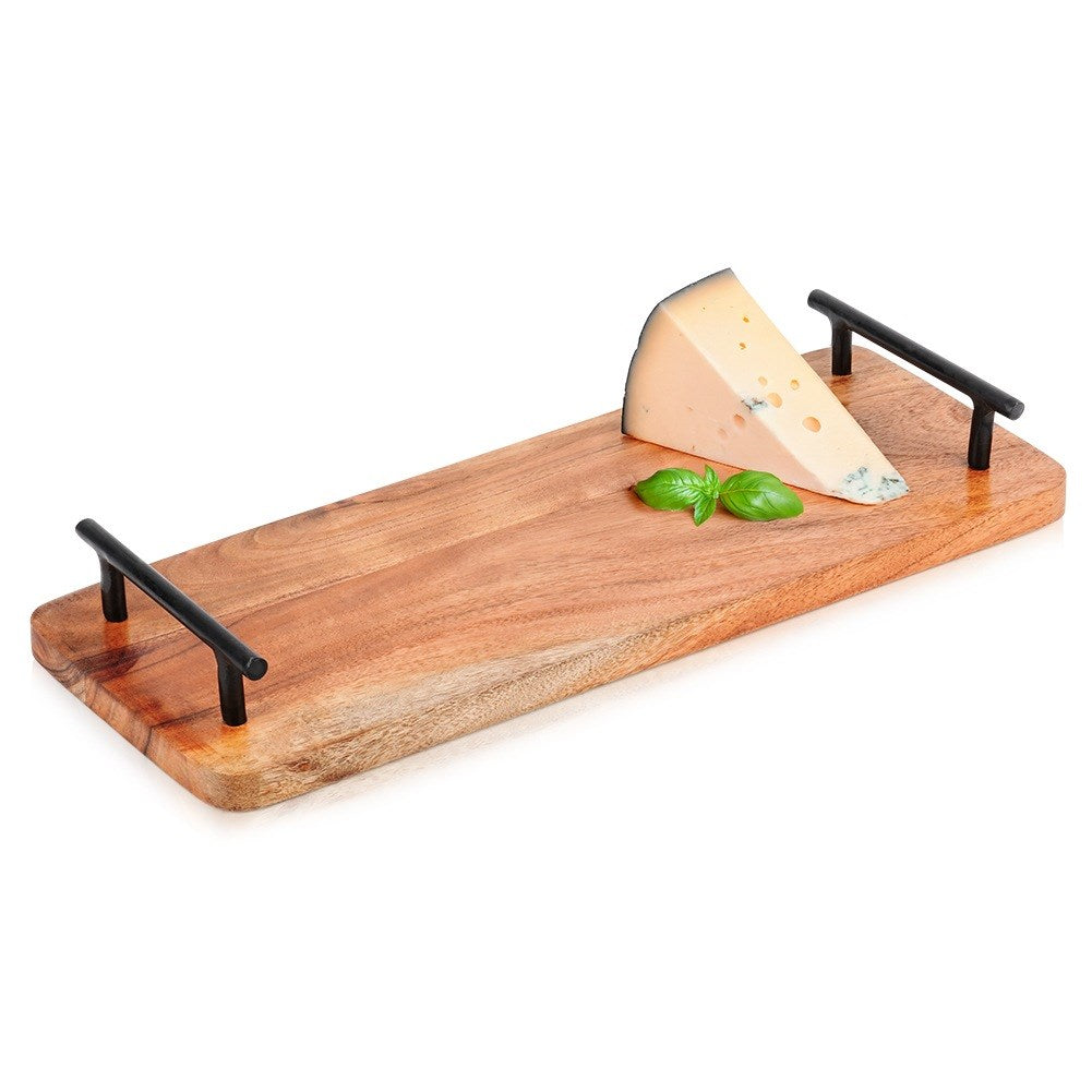 Wooden serving tray with handles 40x15.5 cm