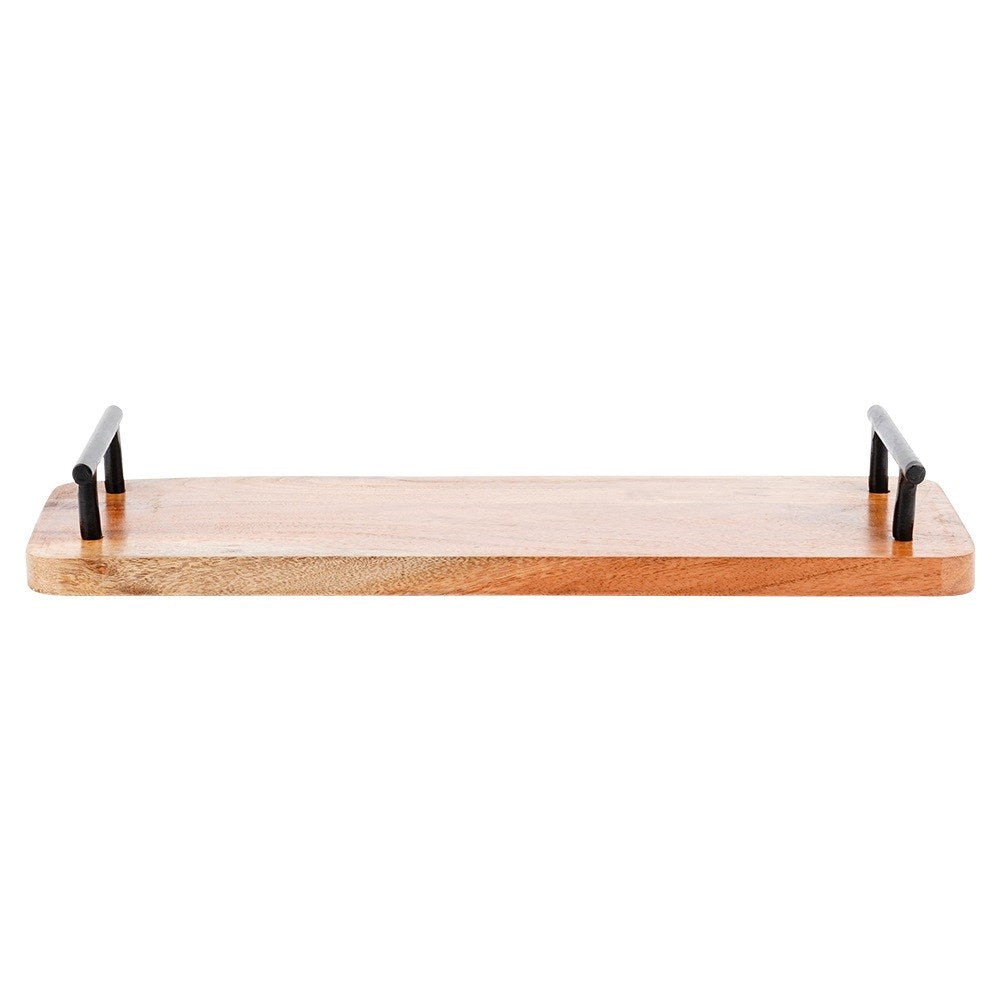 Wooden serving tray with handles 40x15.5 cm