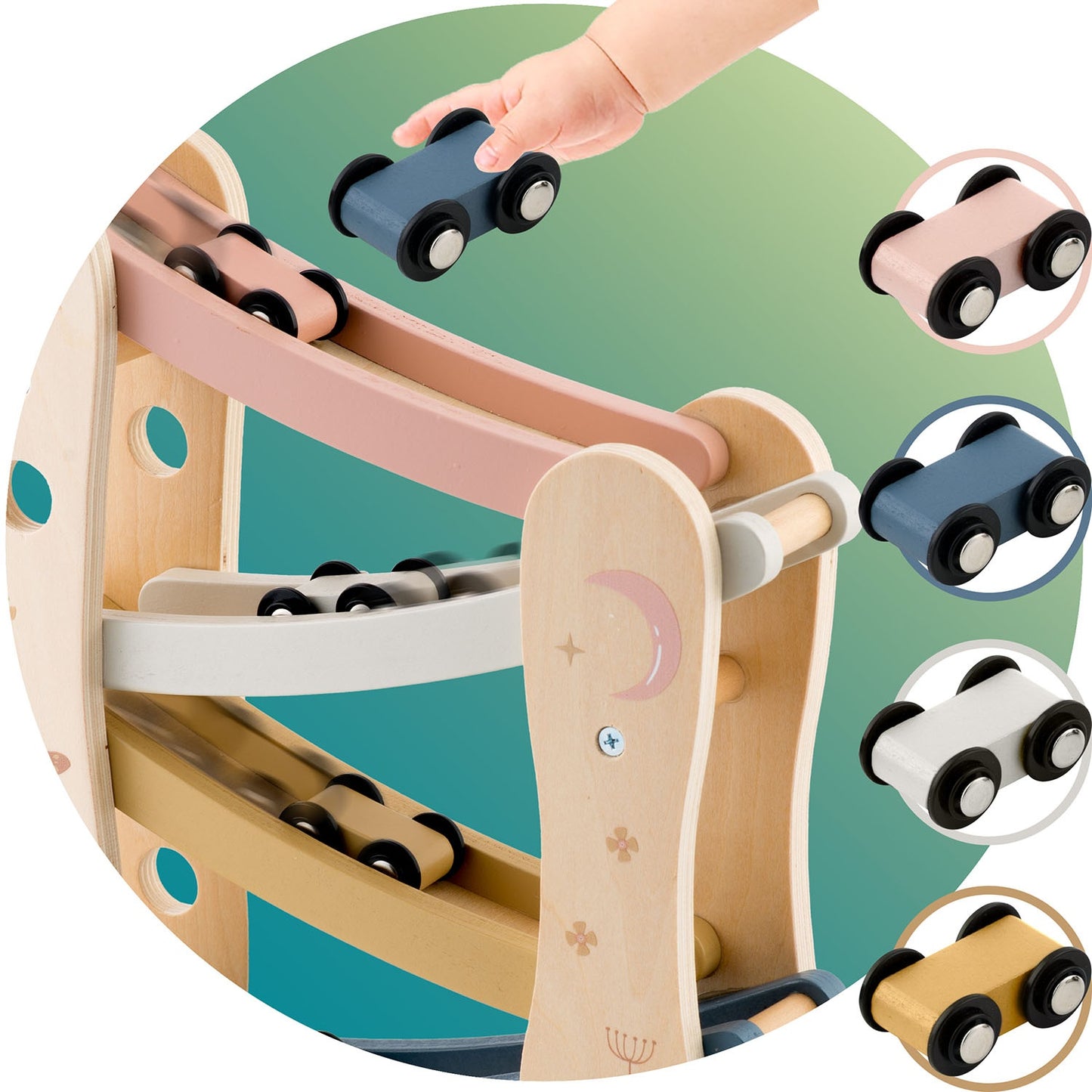 Wooden slide toy with cars NK-855 Nukido