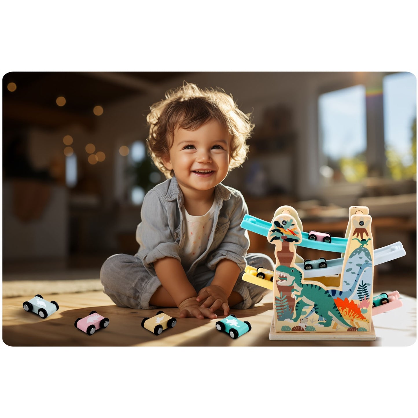 Wooden slide toy with cars RK-867 Ricokids