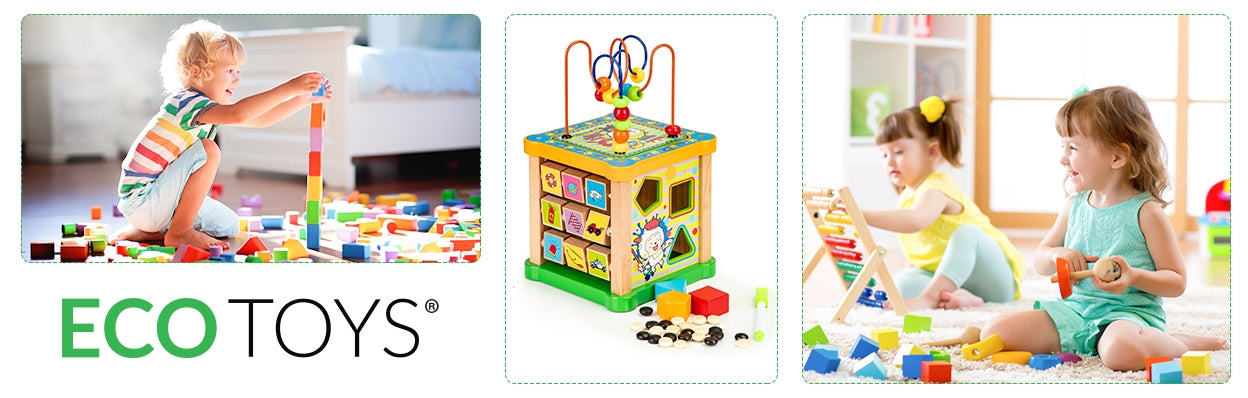 Wooden sorter educational cube + board mula Ecotoys