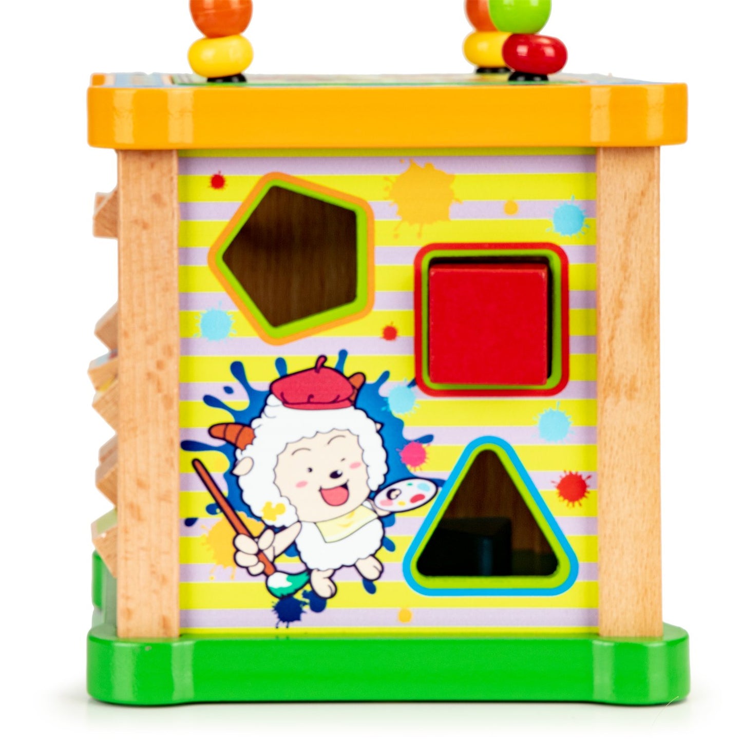 Wooden sorter educational cube + board mula Ecotoys