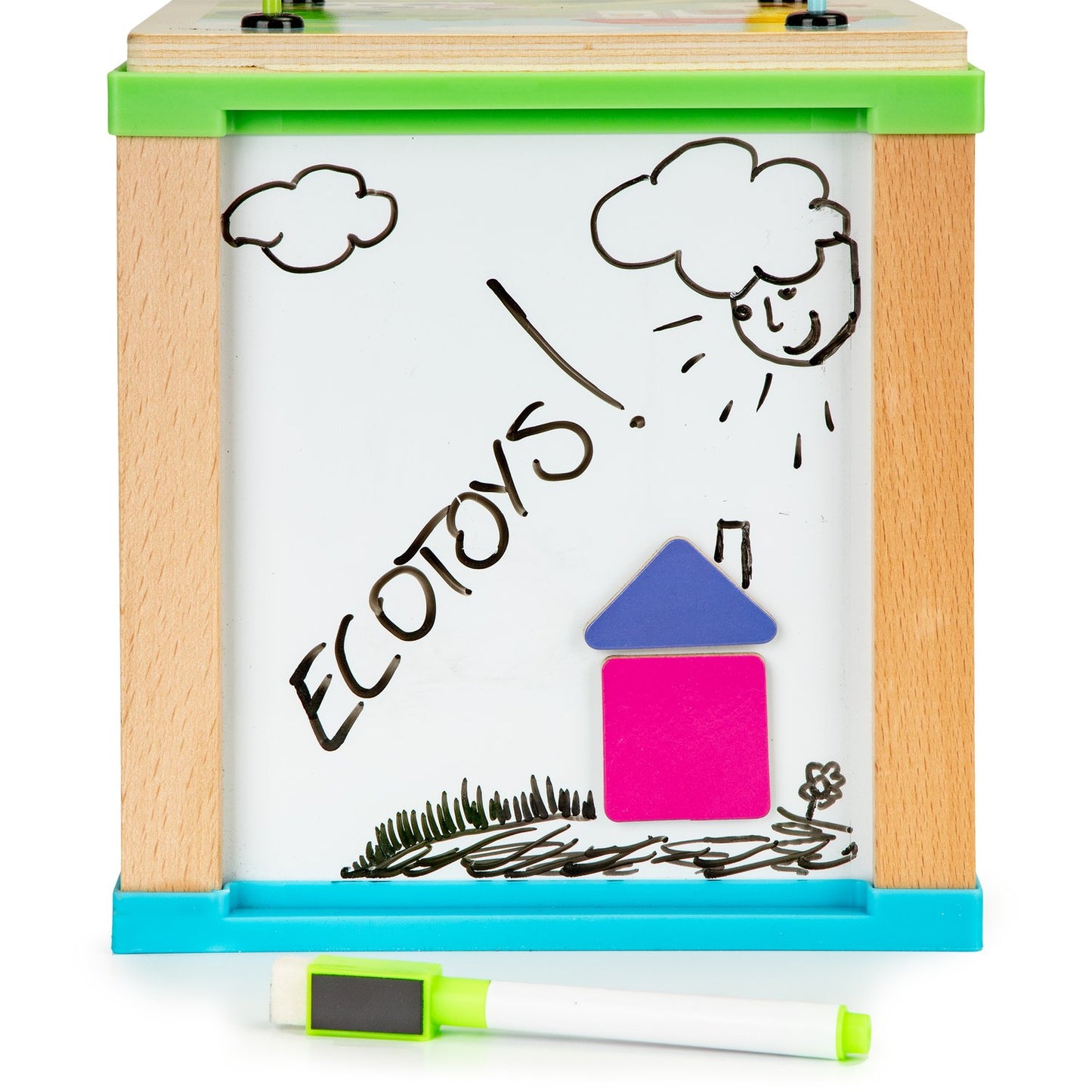 Wooden sorter educational cube + board sorter Ecotoys,